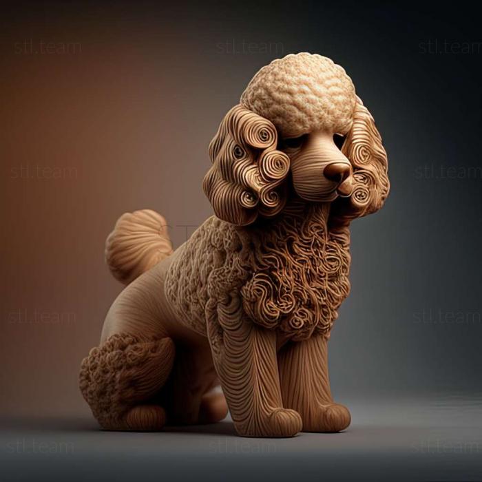 3D модель Chien particolor a poile frise dog (STL)